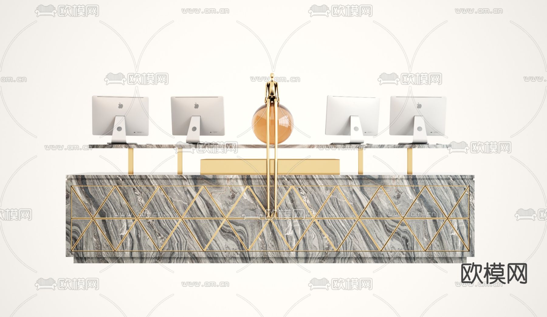 现代接待台 前台3d模型
