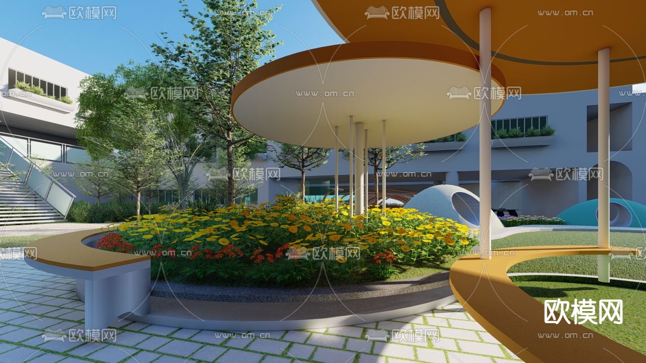 幼儿园su模型下载（渲染图4）