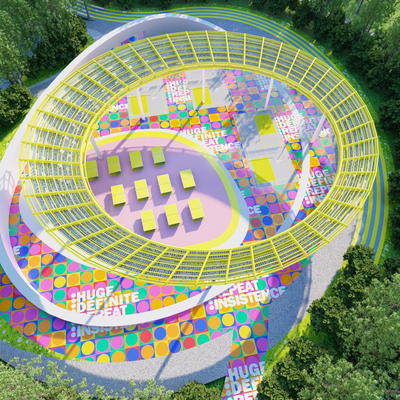 户外廊架 涂鸦运动场su模型