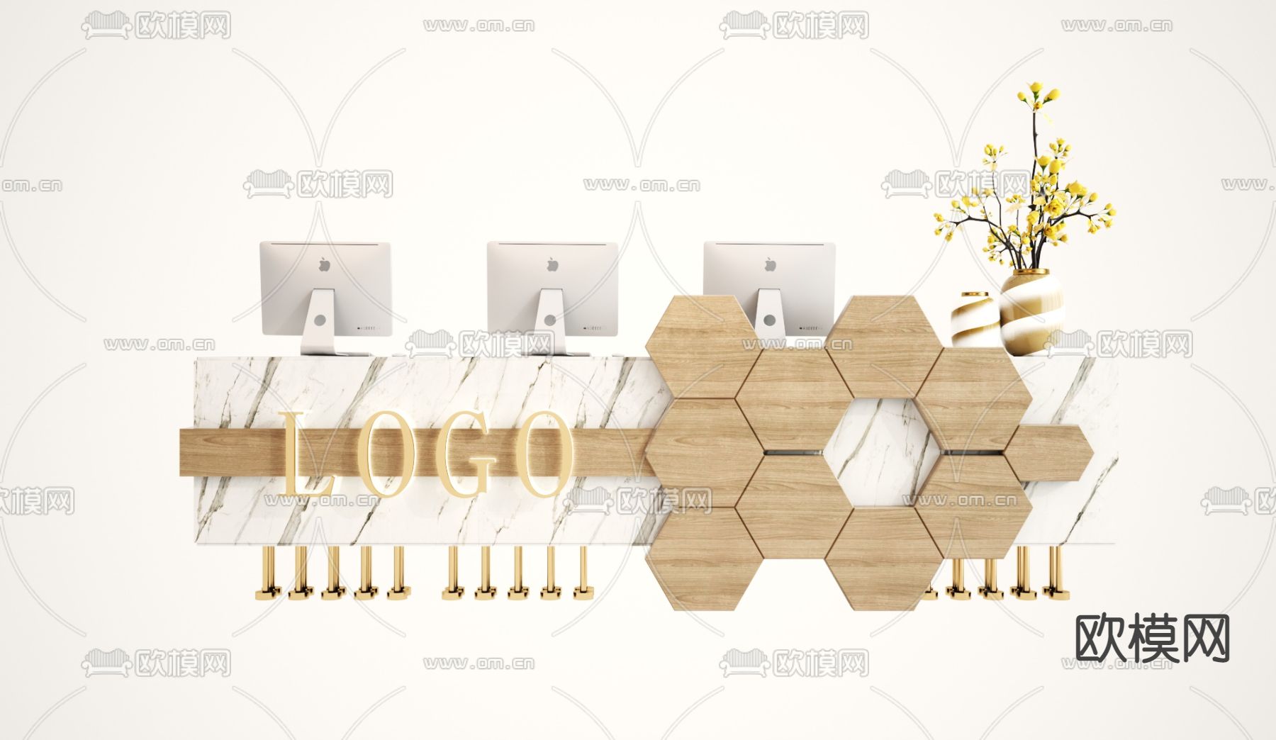 服务台 接待台 前台3d模型下载