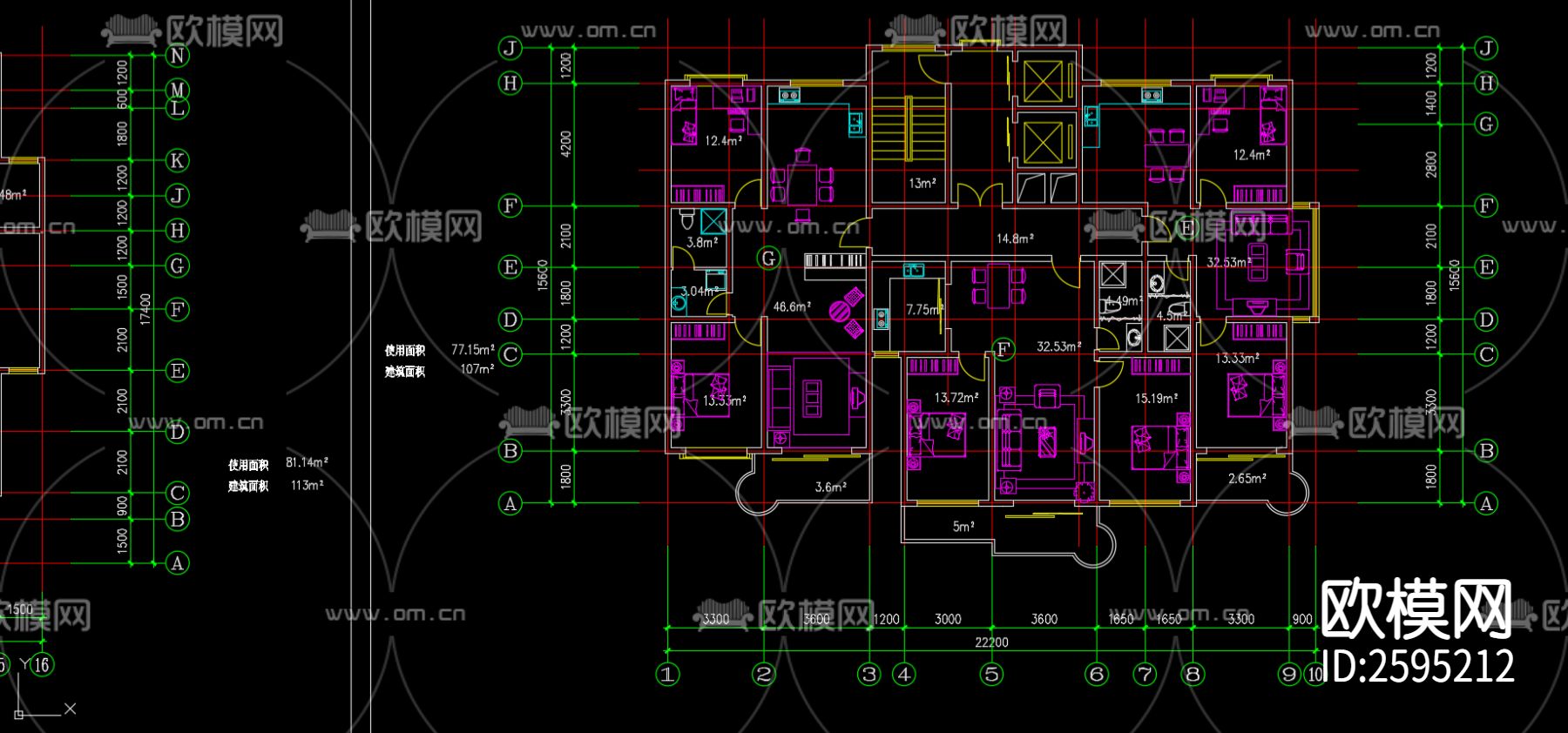 住宅CAD施工图下载（渲染图2）