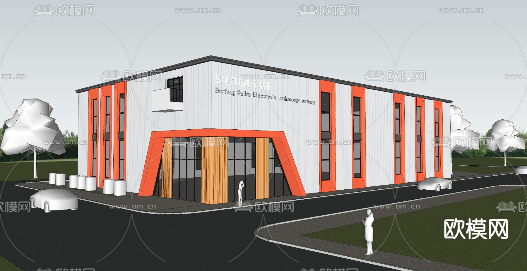 厂房外观su模型下载（渲染图2）