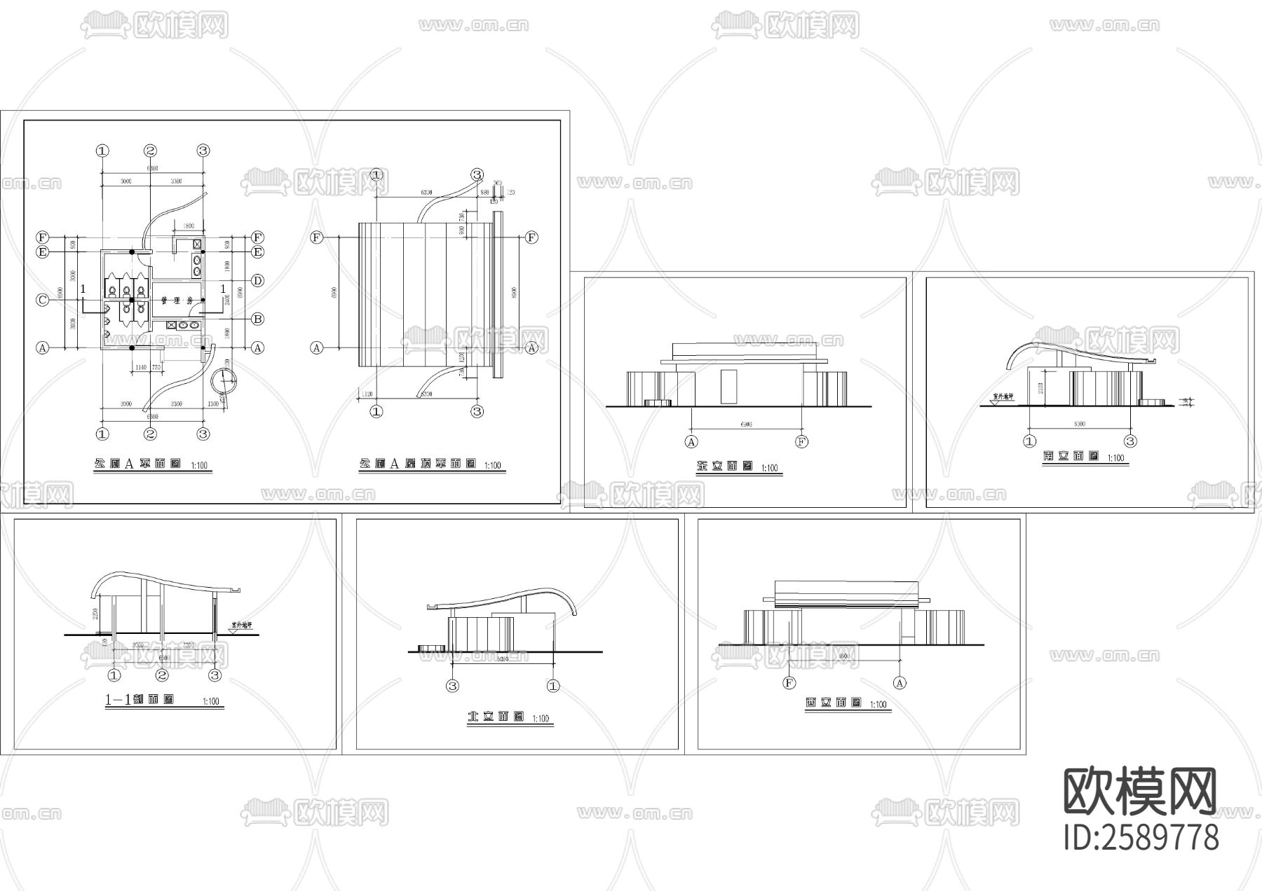 现代厕所CAD施工图下载（渲染图1）