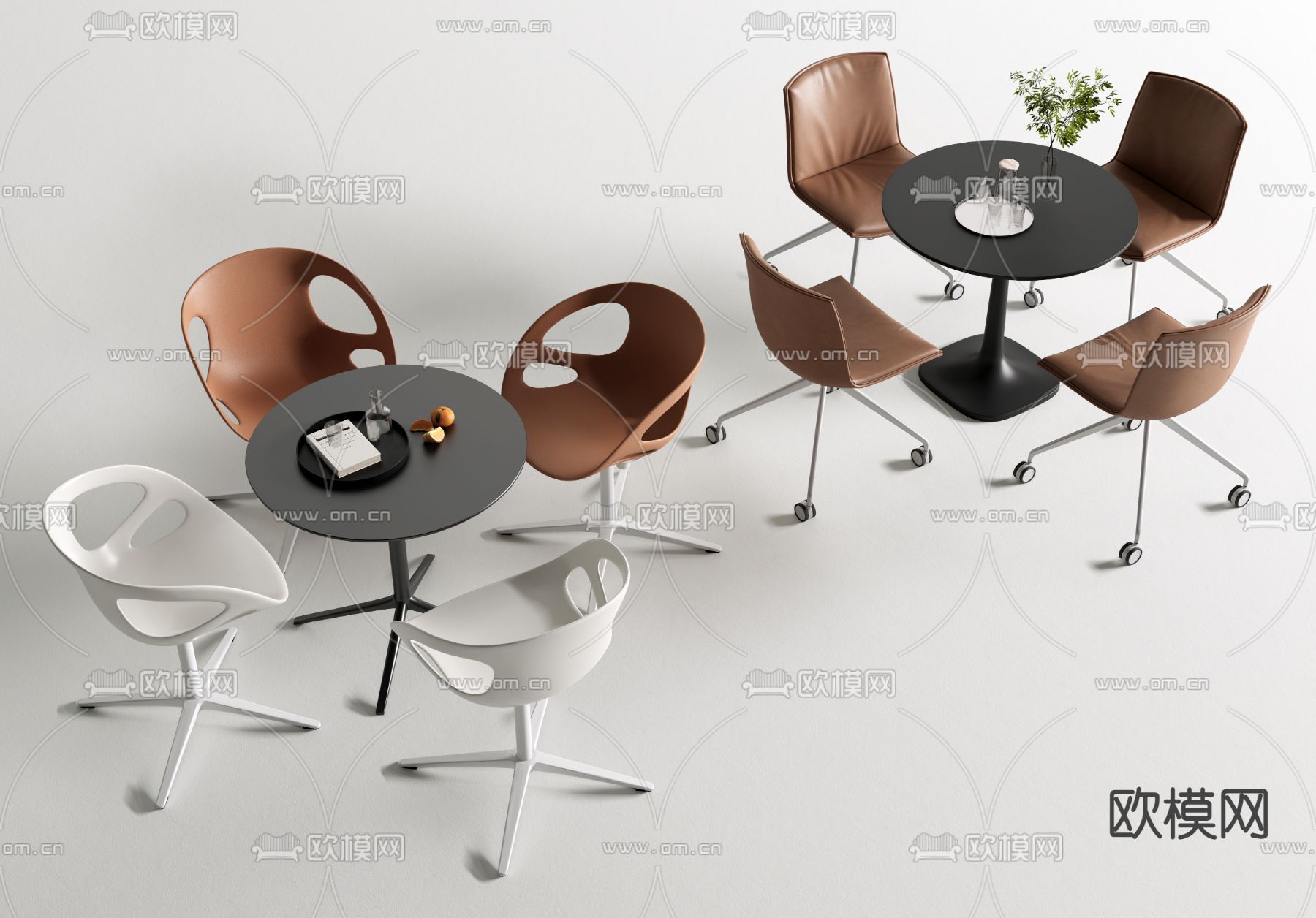 洽谈桌椅 休闲桌椅 户外桌椅su模型下载（渲染图1）