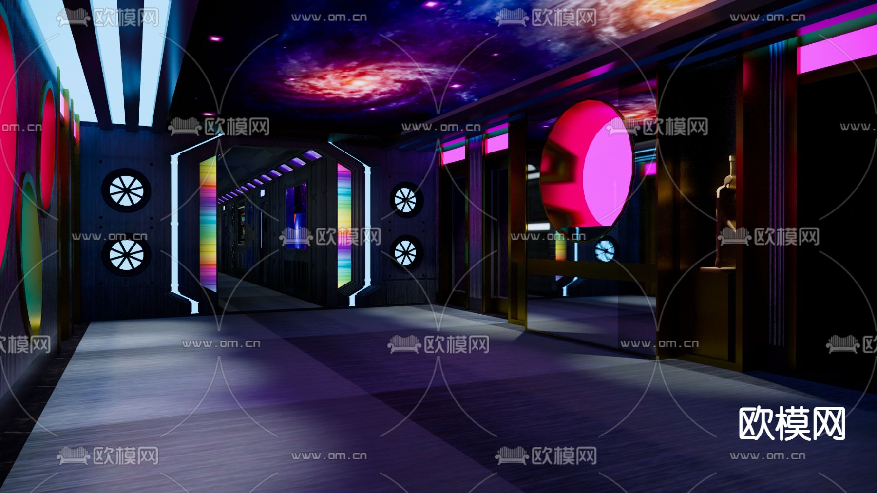 工业风KTV 夜总会su模型下载（渲染图3）