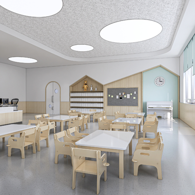  幼儿园教室 活动室su模型 