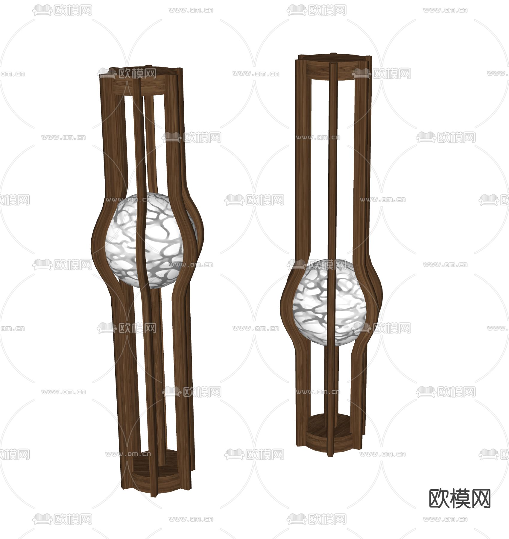 侘寂风落地灯su模型下载（渲染图2）