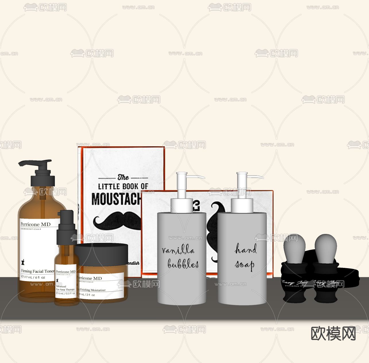 现代护肤品 化妆品su模型下载（渲染图2）