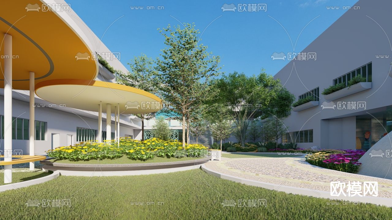幼儿园su模型下载（渲染图1）