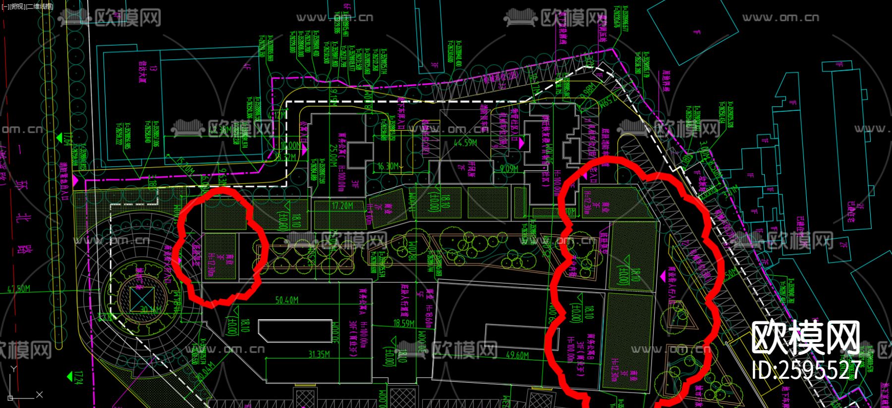 小区绿化规划CAD施工图下载（渲染图4）