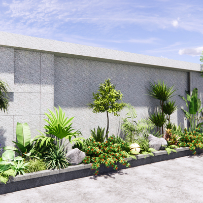  花坛 植物堆su模型 