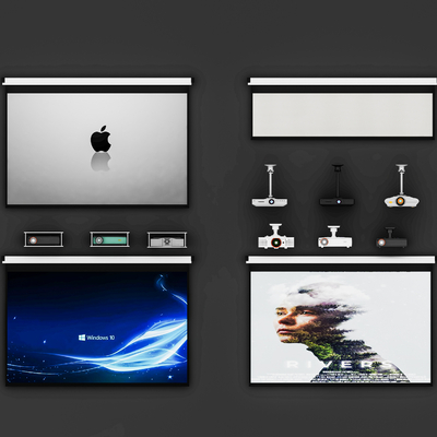  投影幕布 投影仪su模型 