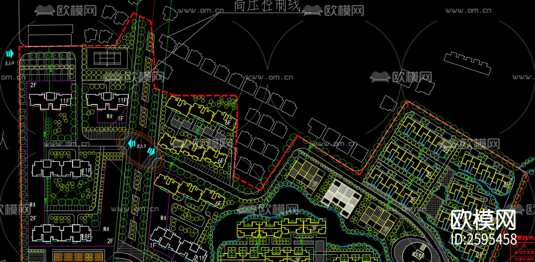 小区绿化规划CAD施工图下载（渲染图4）