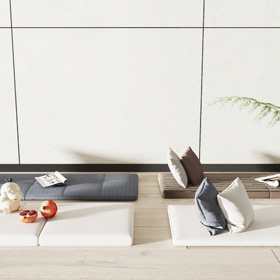  现代飘窗垫su模型 