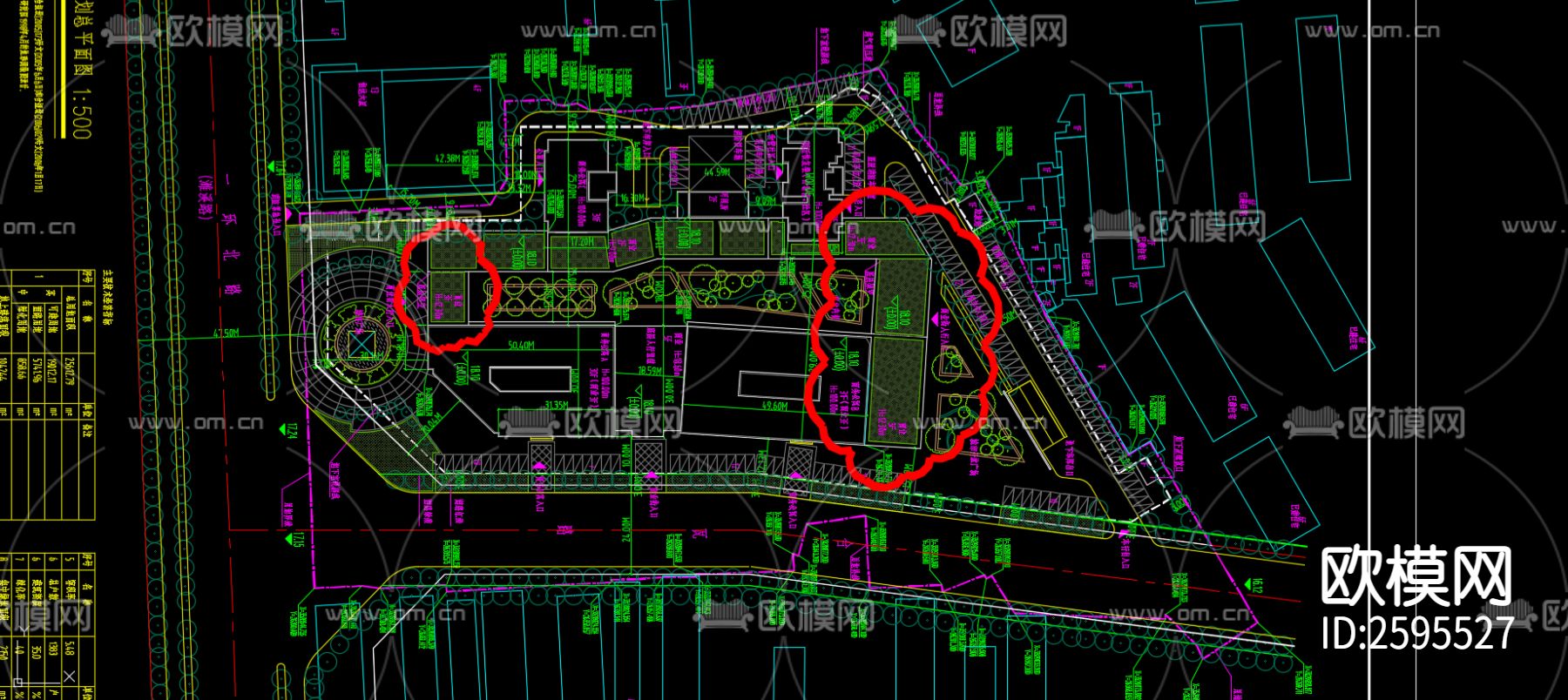 小区绿化规划CAD施工图下载（渲染图1）