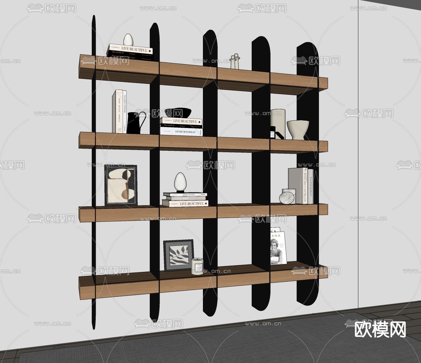 侘寂壁柜su模型下载（渲染图2）