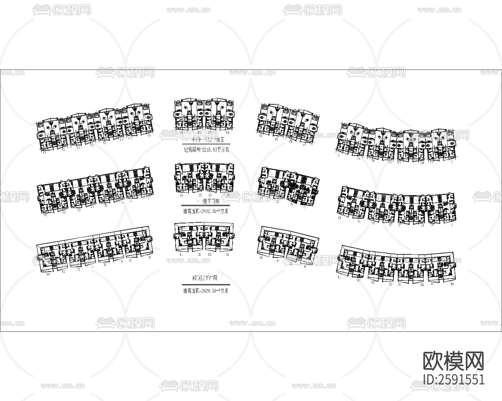 沿街高层商住楼CAD施工图下载（渲染图7）