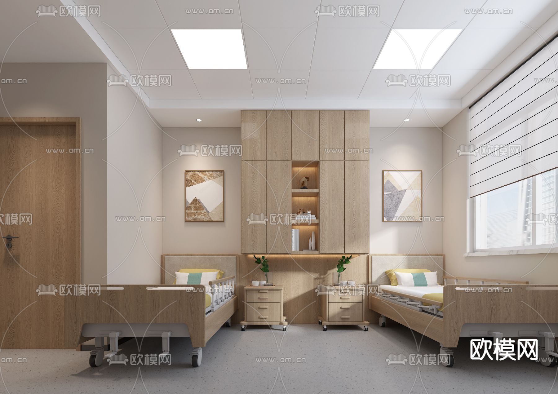 养老院 双人间3d模型下载