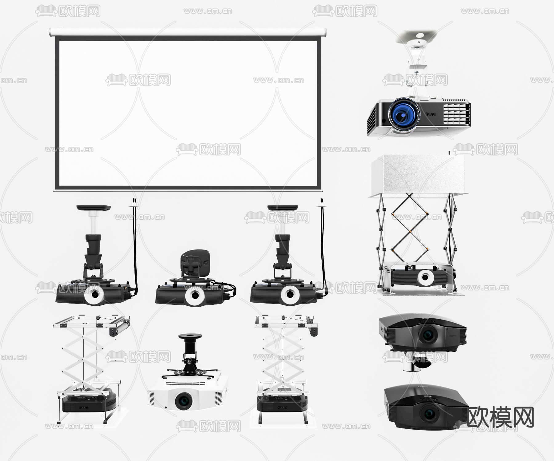 投影幕布 投影仪su模型下载