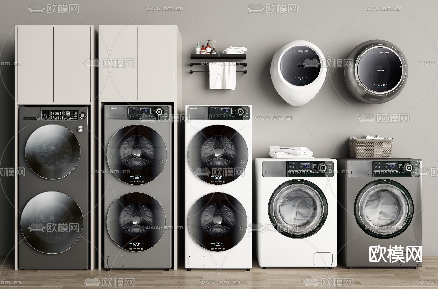 洗衣机 烘干机3d模型下载