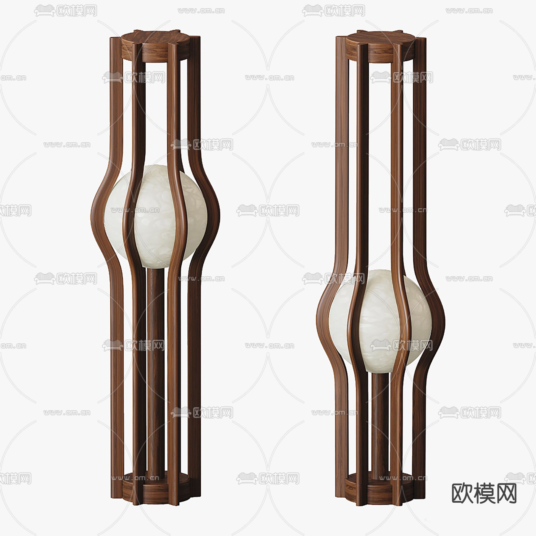 侘寂风落地灯su模型下载（渲染图1）