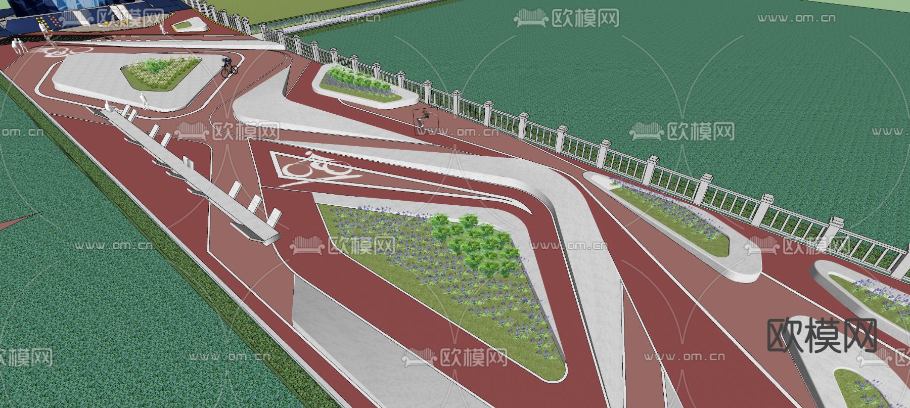 市政公园su模型