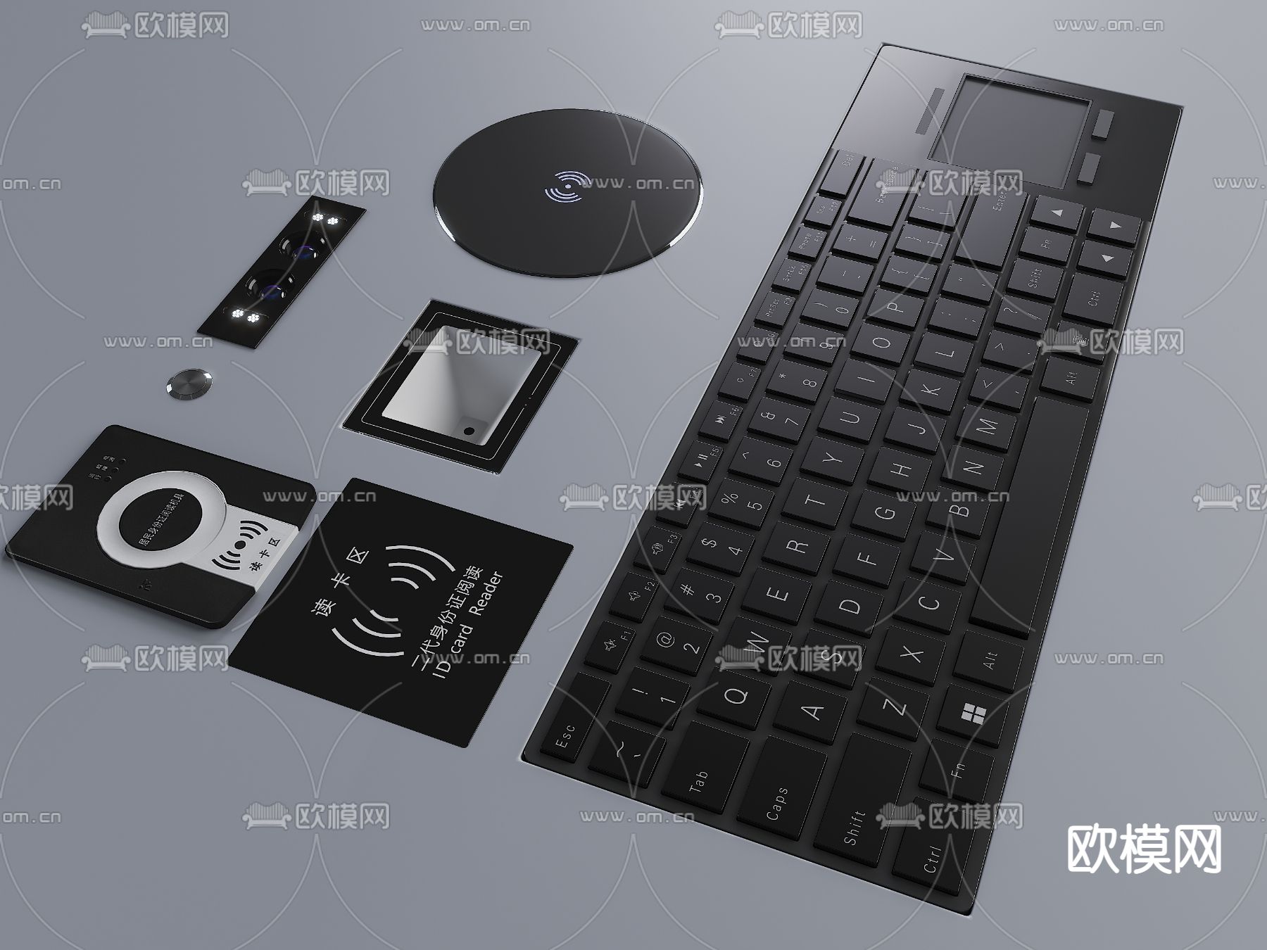 身份证扫描器 摄像头 键鼠su模型下载（渲染图1）