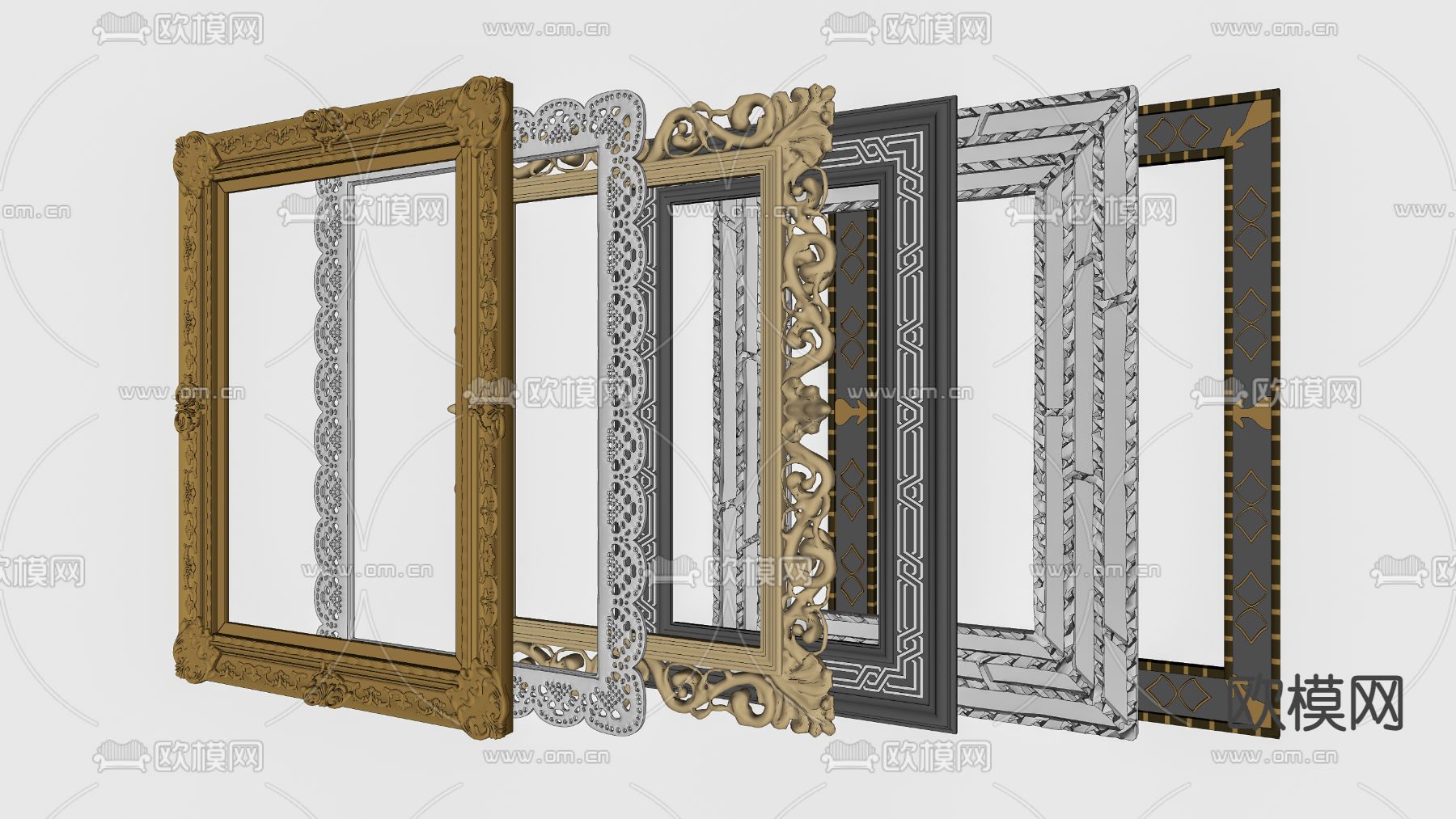 欧式古典画框su模型下载（渲染图2）