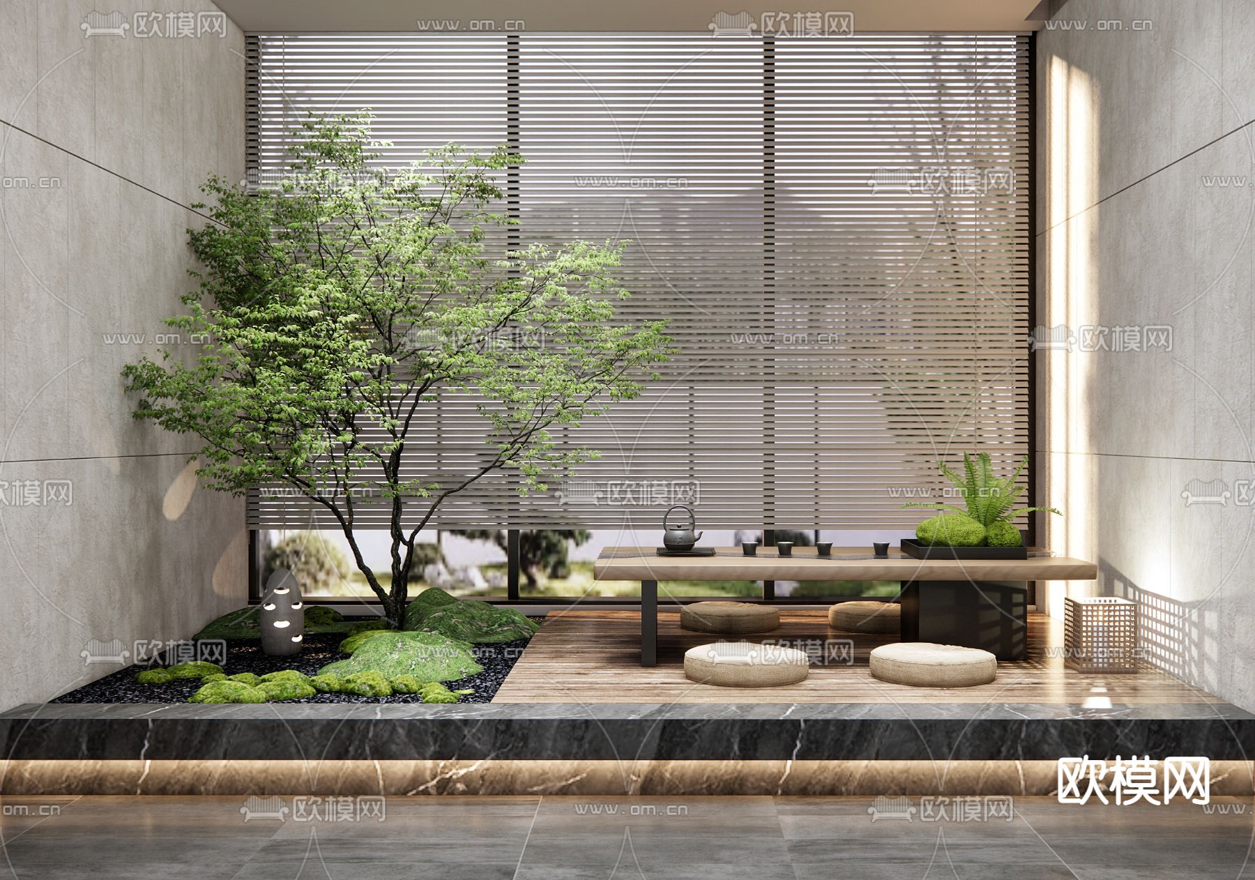 新中式茶室3d模型下载