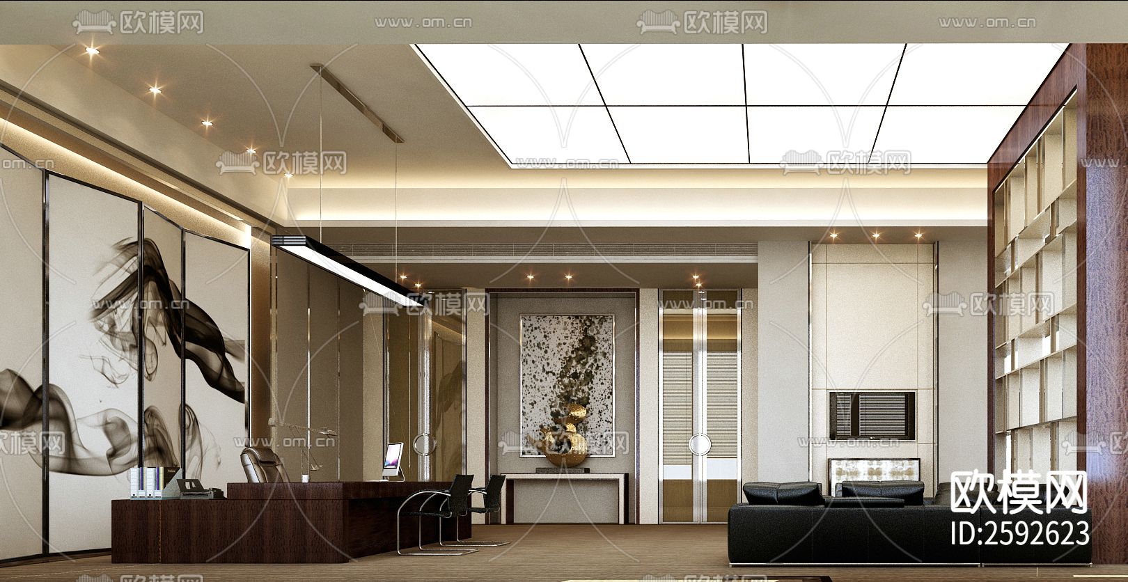 办公楼cad施工图下载（渲染图5）