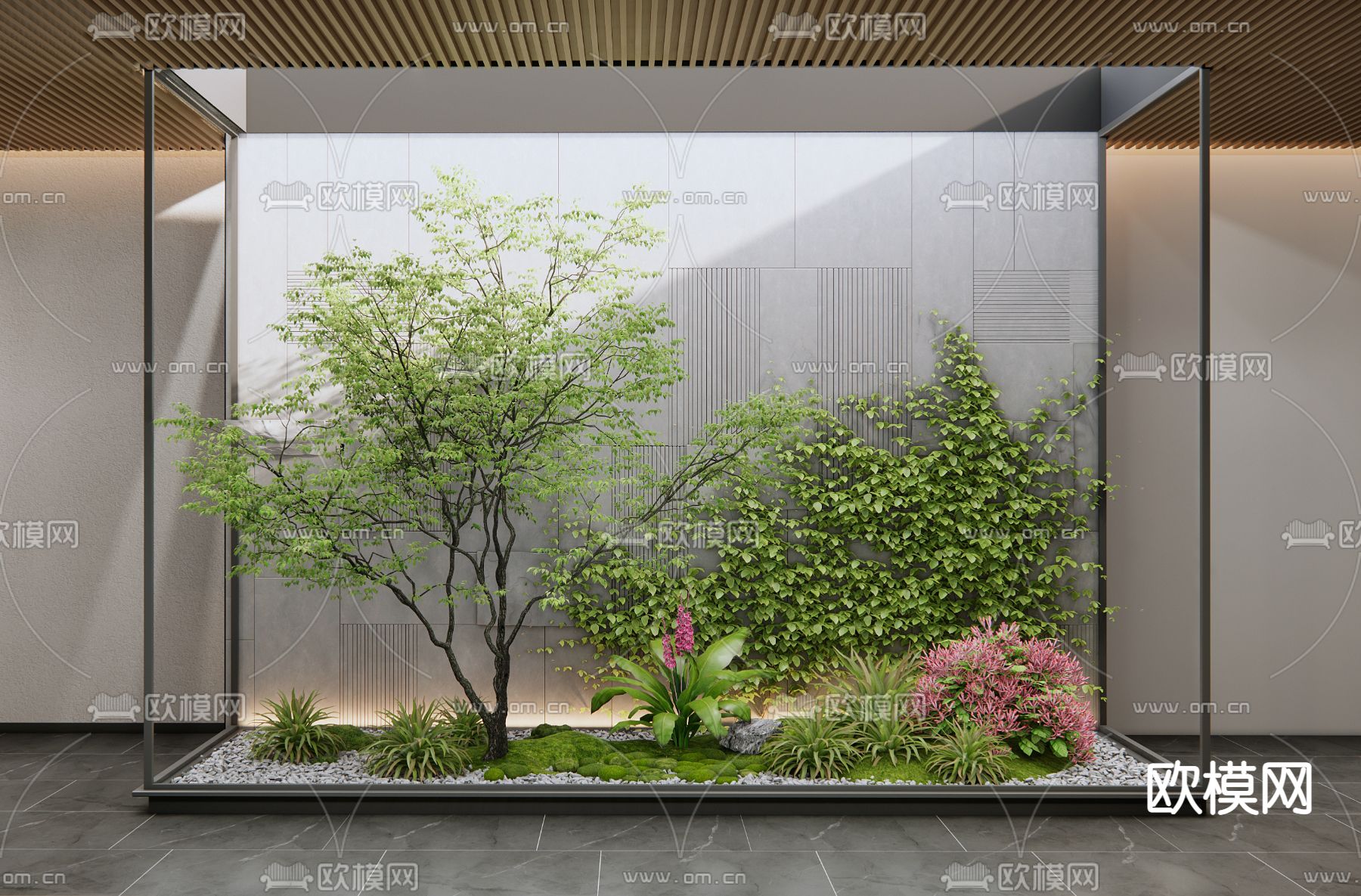 室内造景 植物堆 景观小品3d模型下载_ID14043882_3dmax免费模型-欧模网