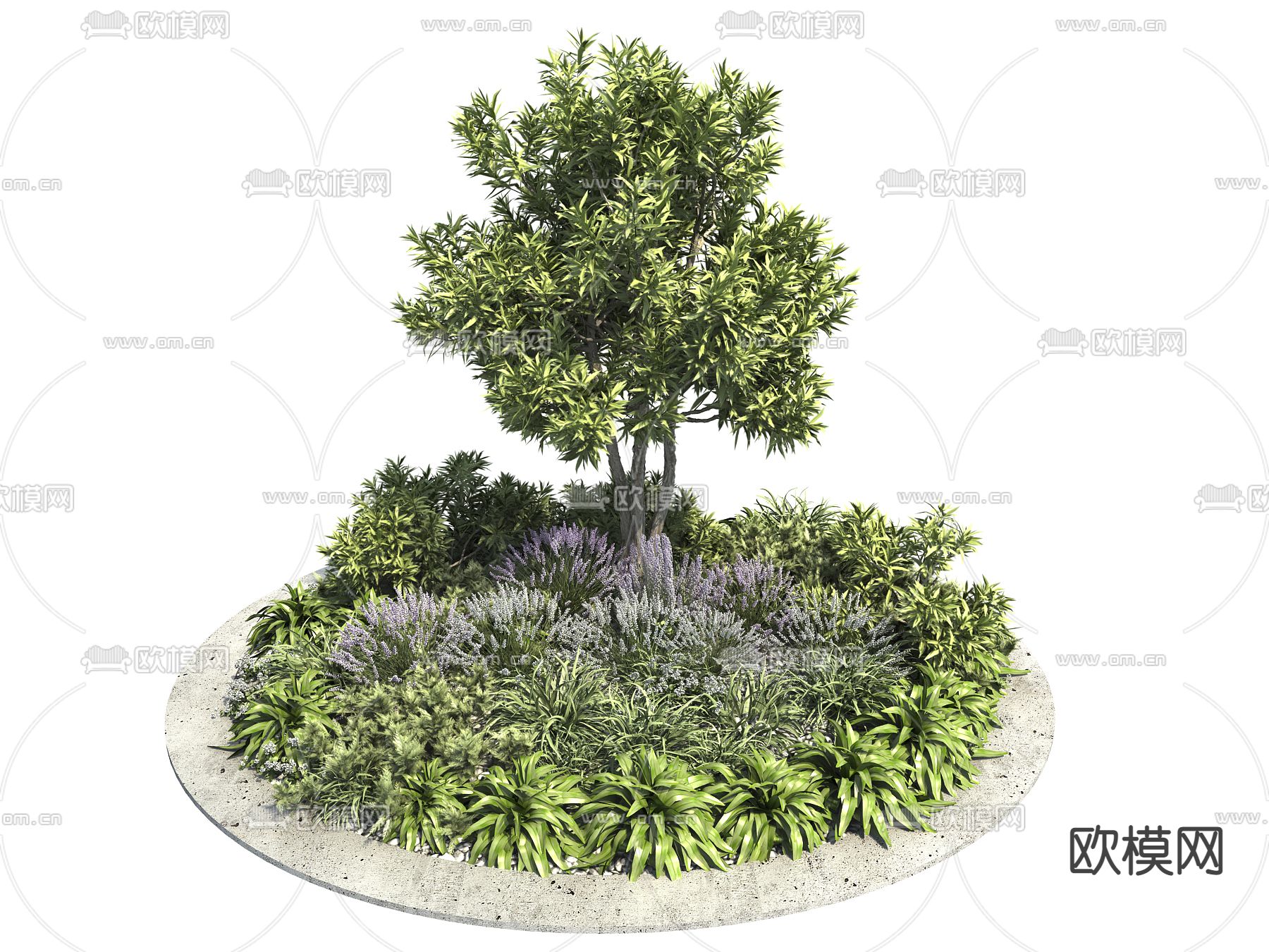 景观树池su模型下载（渲染图1）