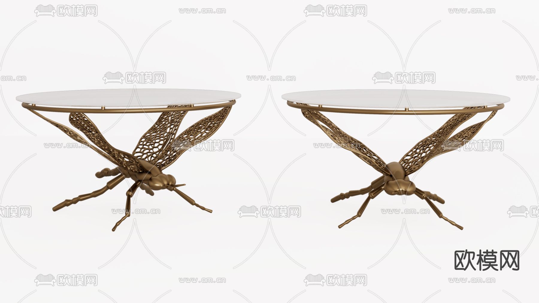 后现代蜻蜓茶几su模型下载（渲染图1）