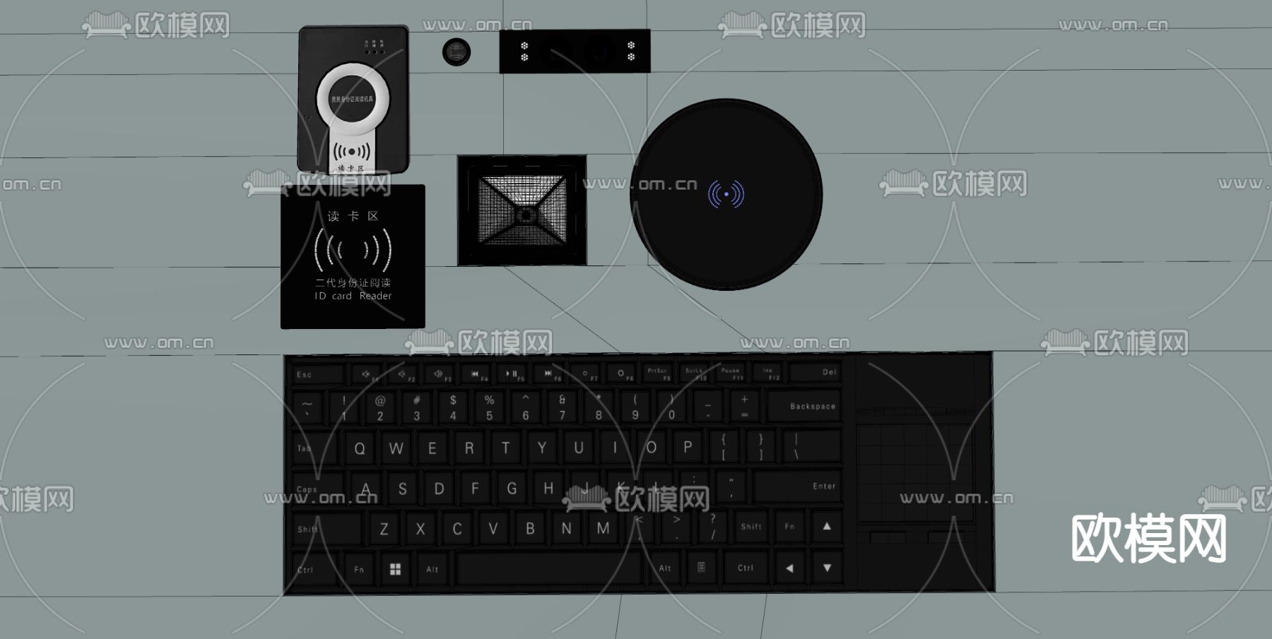 身份证扫描器 摄像头 键鼠su模型下载（渲染图3）