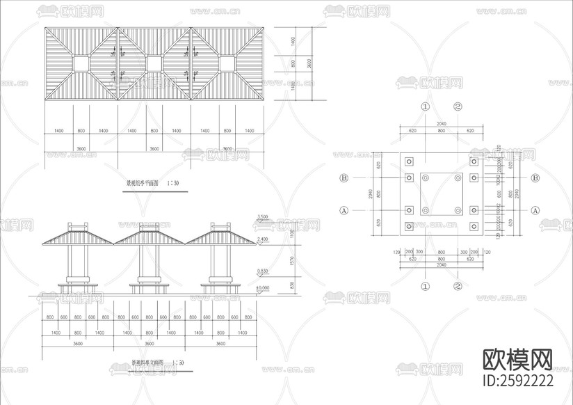 廁所管理房建筑CAD施工圖下載(渲染圖7)