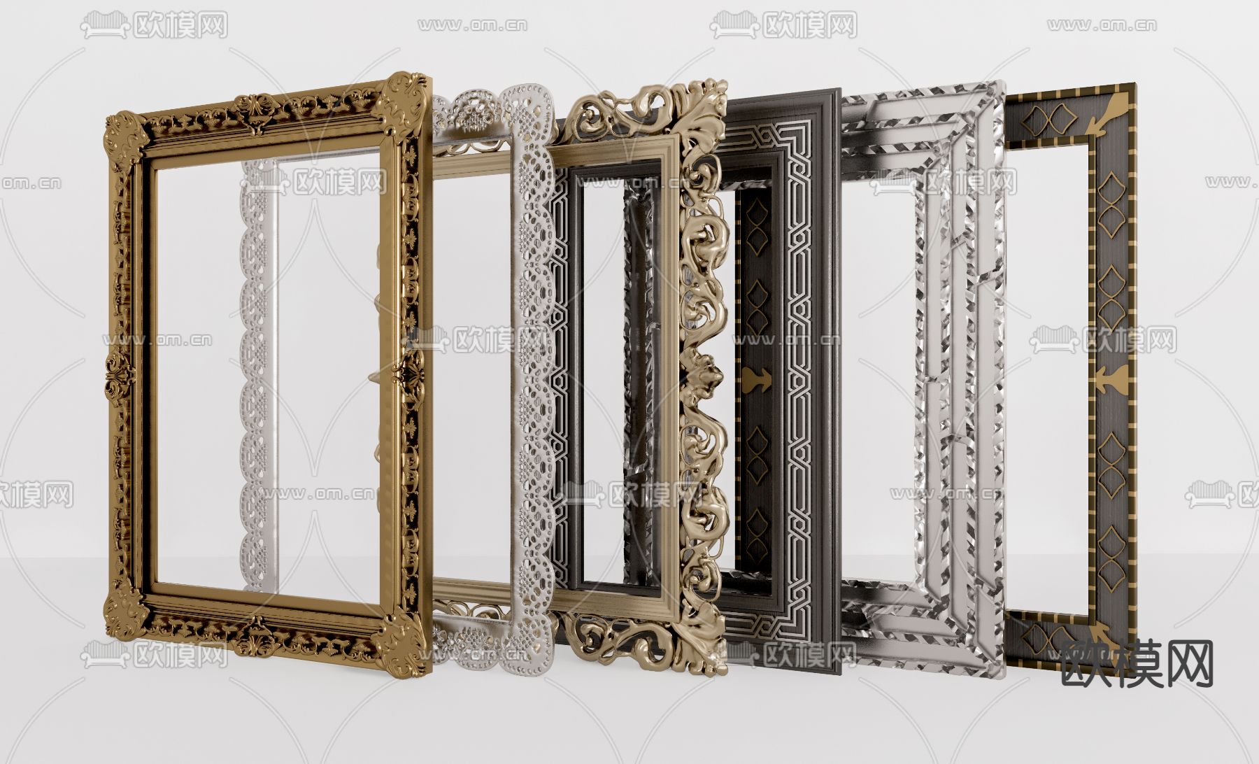 欧式古典画框su模型下载（渲染图1）