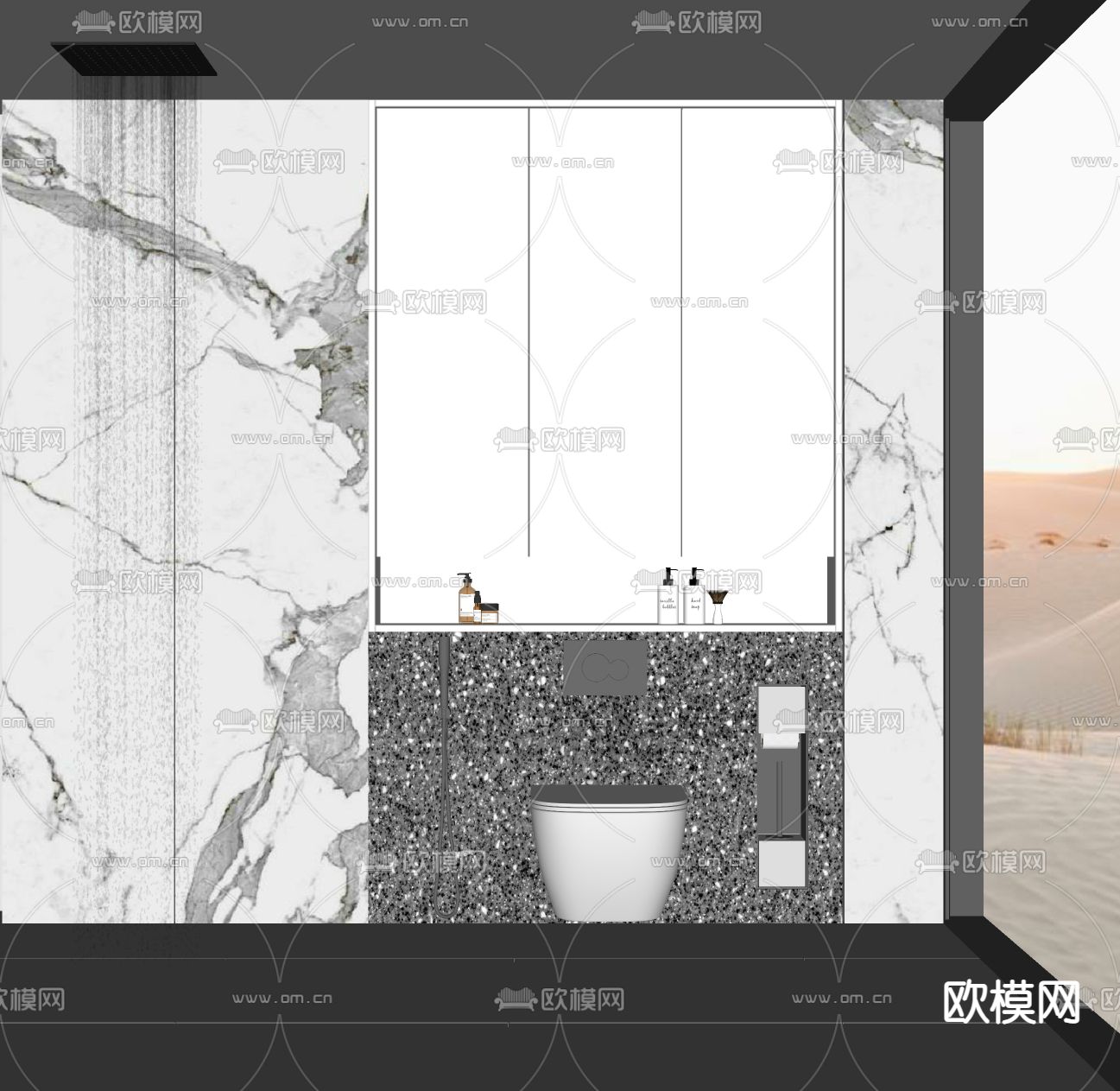 现代马桶 坐便器su模型下载（渲染图2）