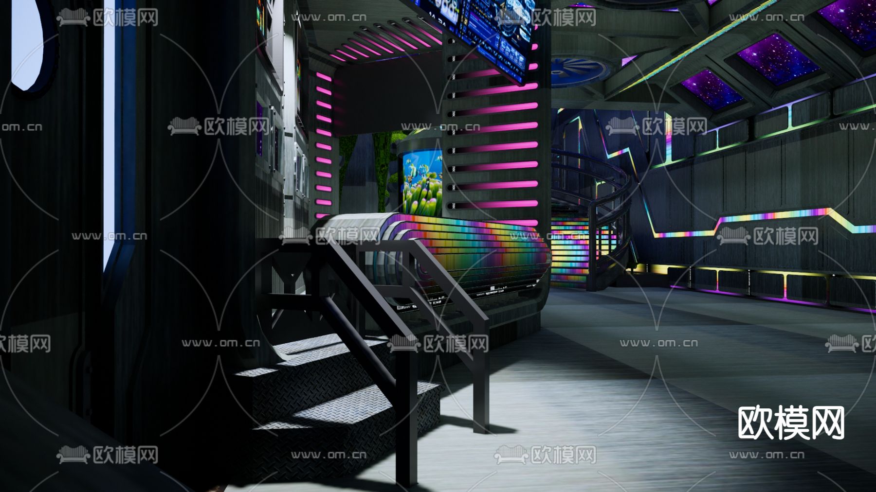 工业风KTV 夜总会su模型下载（渲染图5）