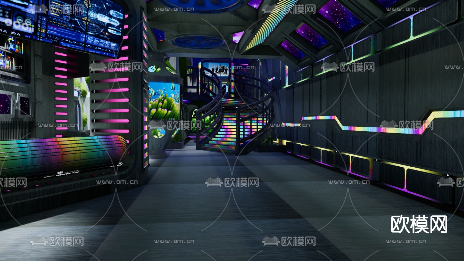 工业风KTV 夜总会su模型下载（渲染图6）