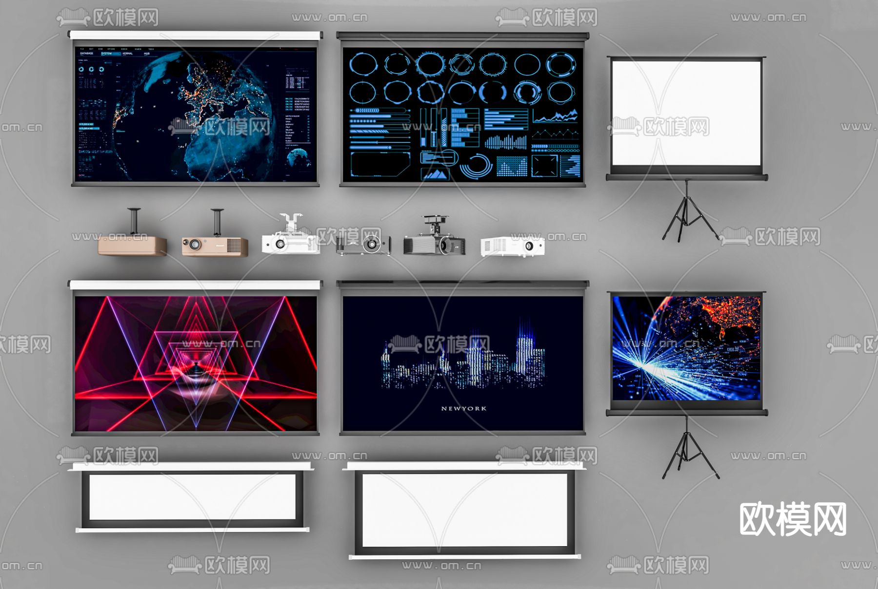 投影幕布 投影仪su模型下载