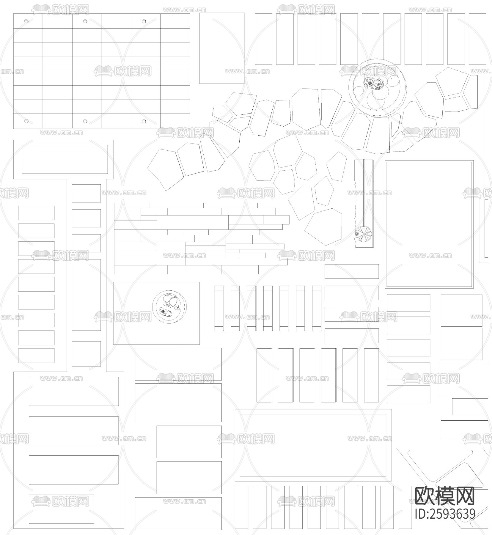 庭院步汀cad图库下载（渲染图2）