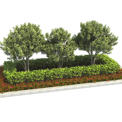  景观树池su模型 