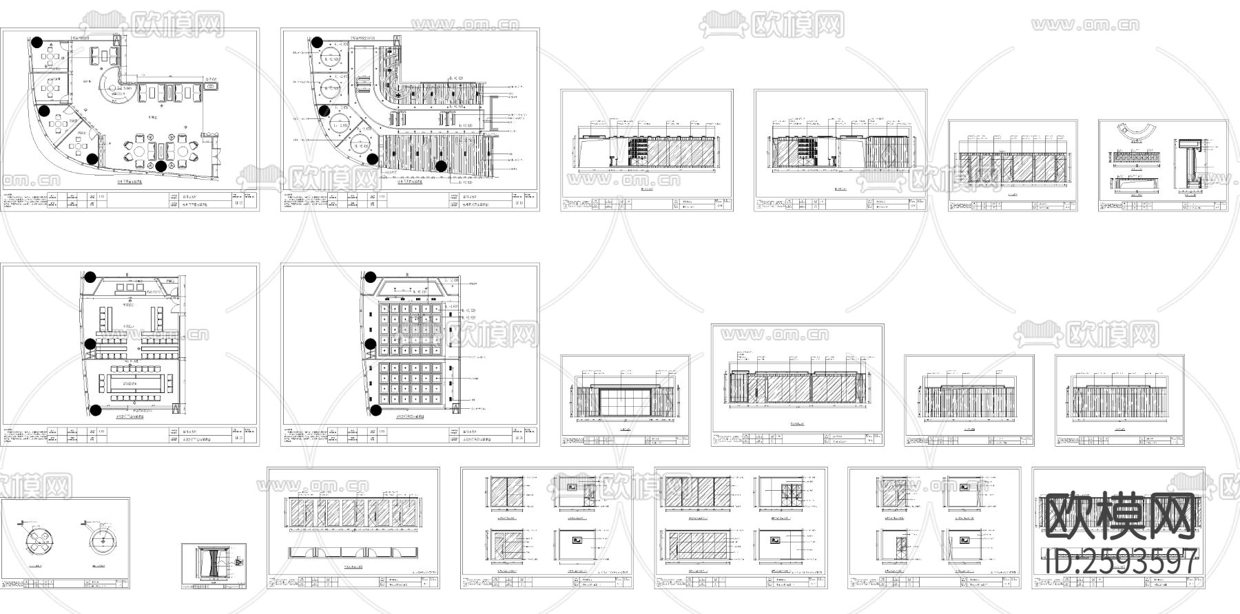 律师事务所cad施工图-免费3dmax模型库-欧模网