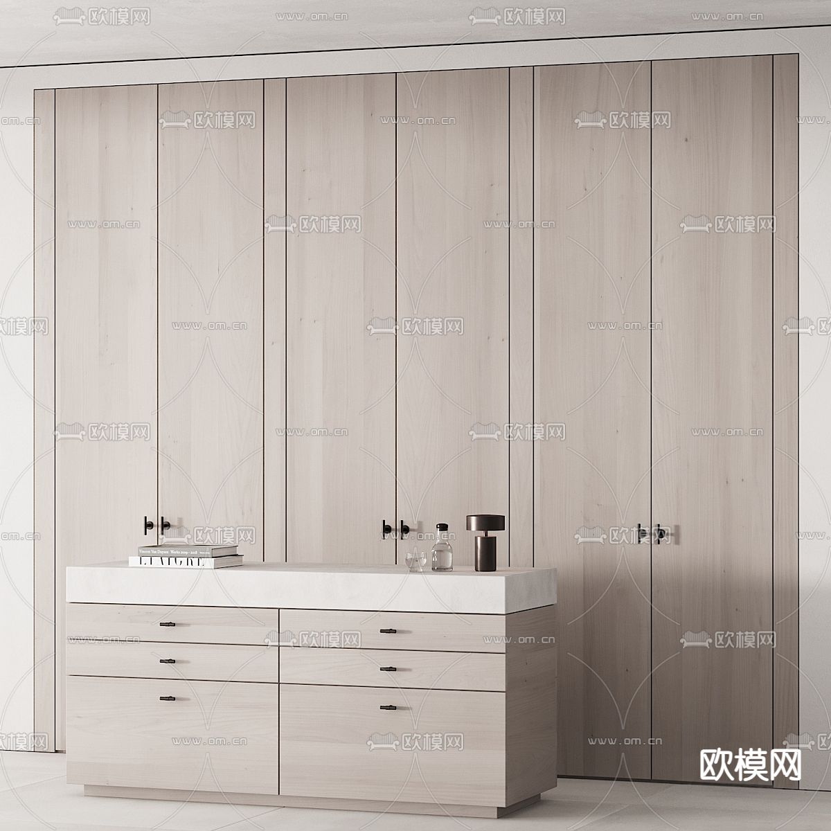 北欧前台 接待台3d模型下载（渲染图2）