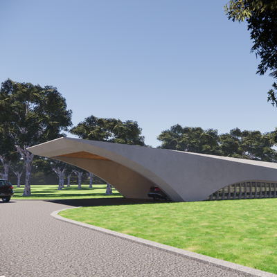  地下车库出入口su模型 