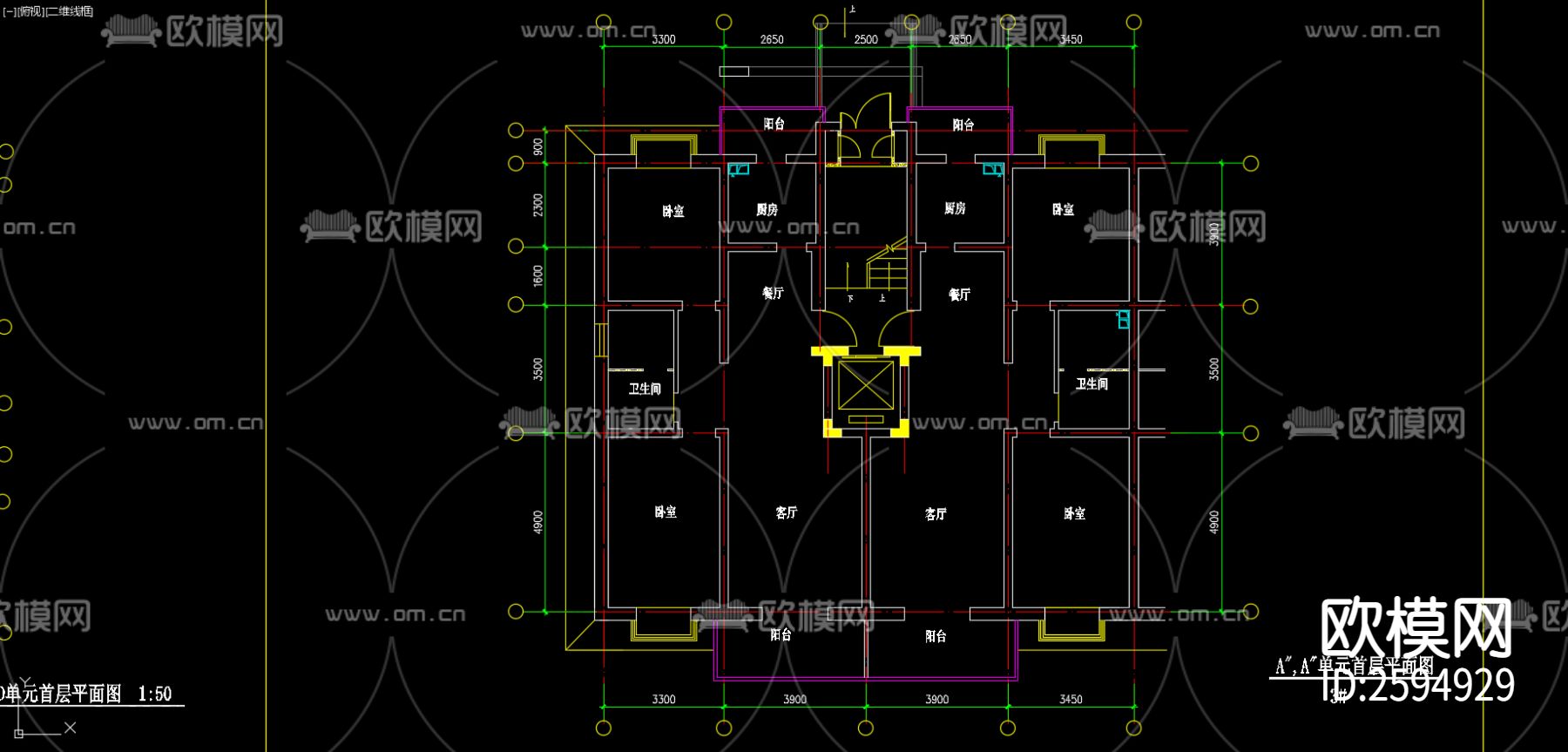 住宅CAD施工图下载（渲染图4）