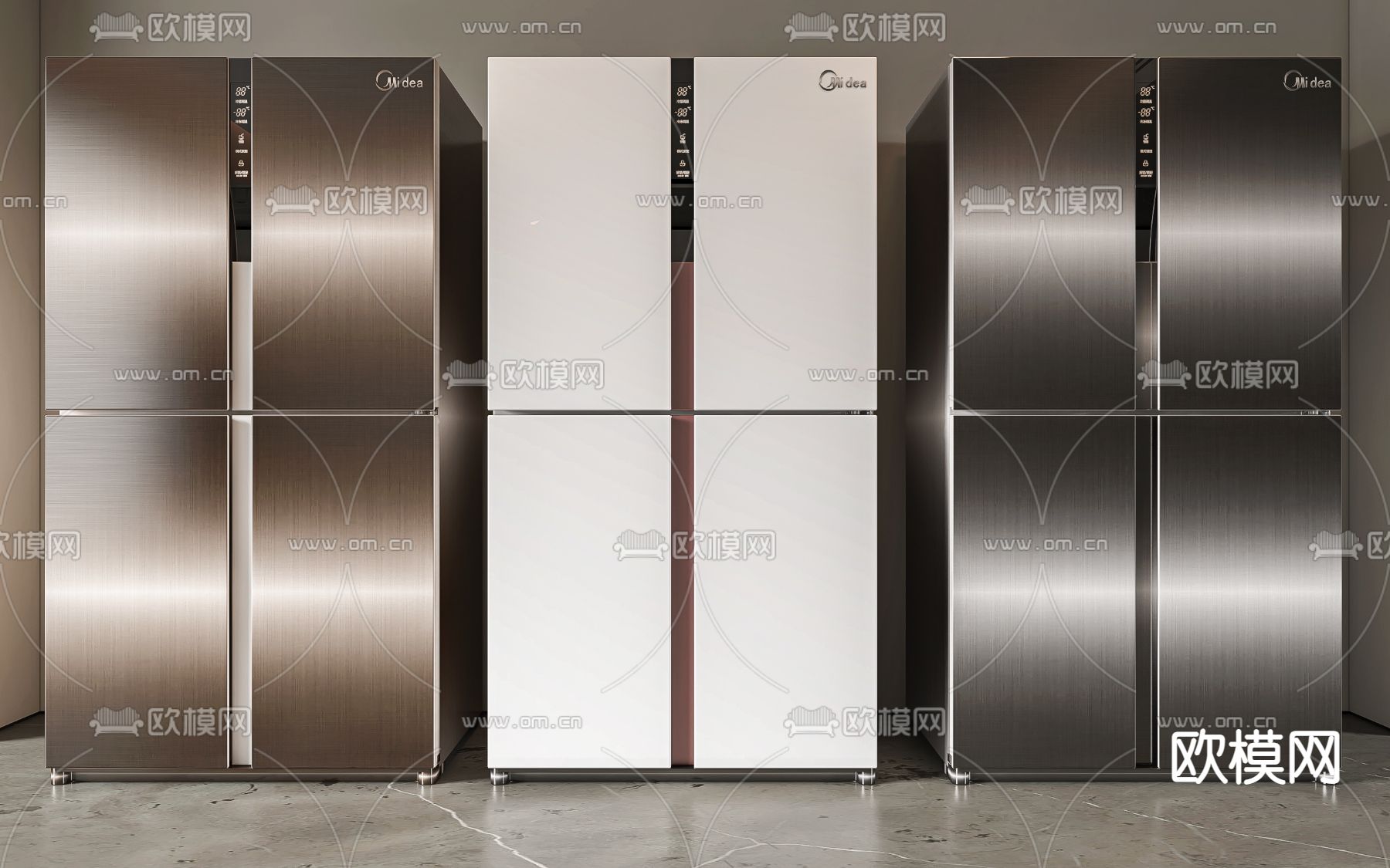 双开门冰箱 冰柜3d模型下载