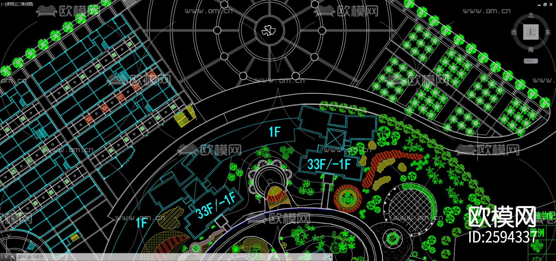 小区规划CAD施工图下载（渲染图6）