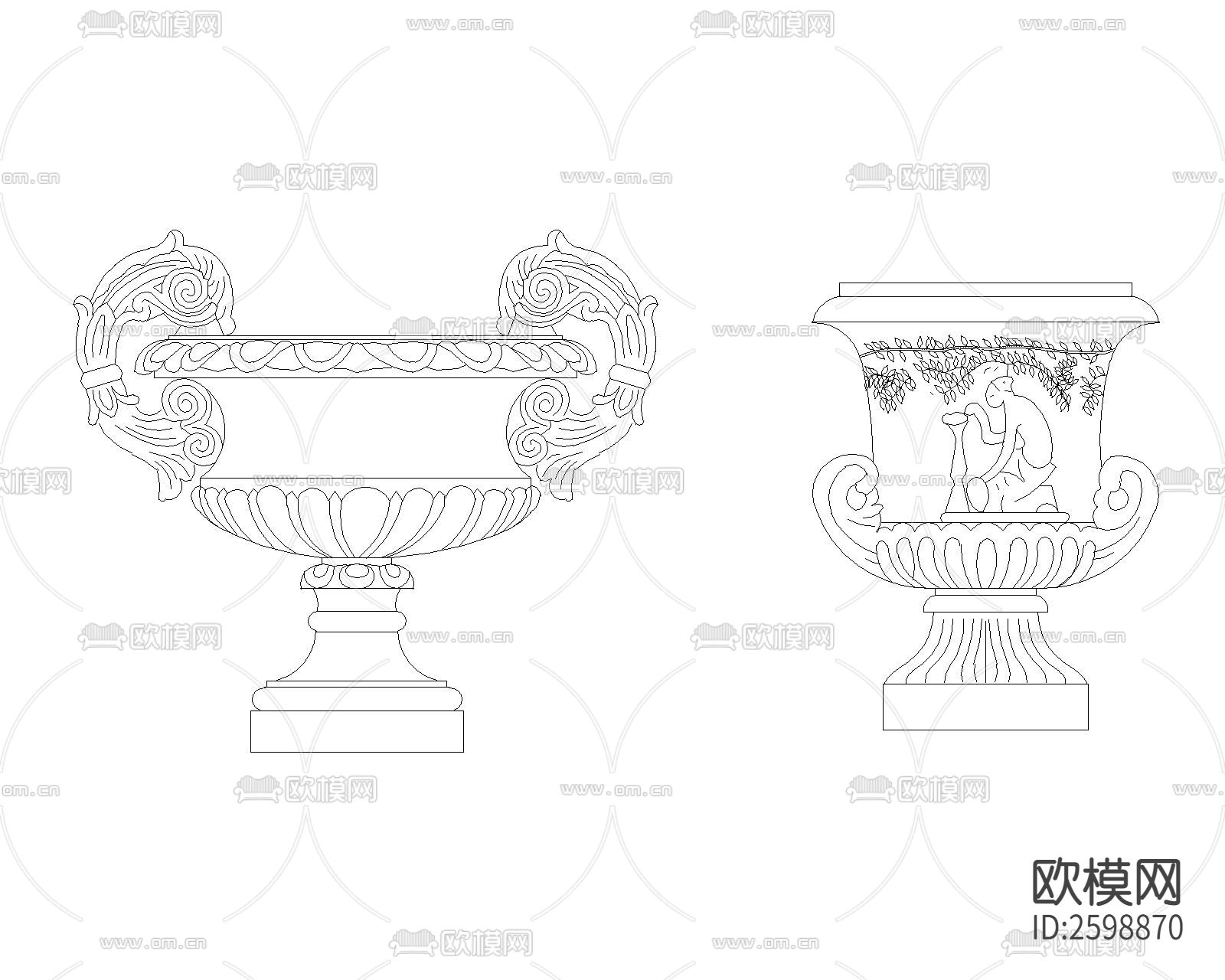 花盆cad图块下载（渲染图4）