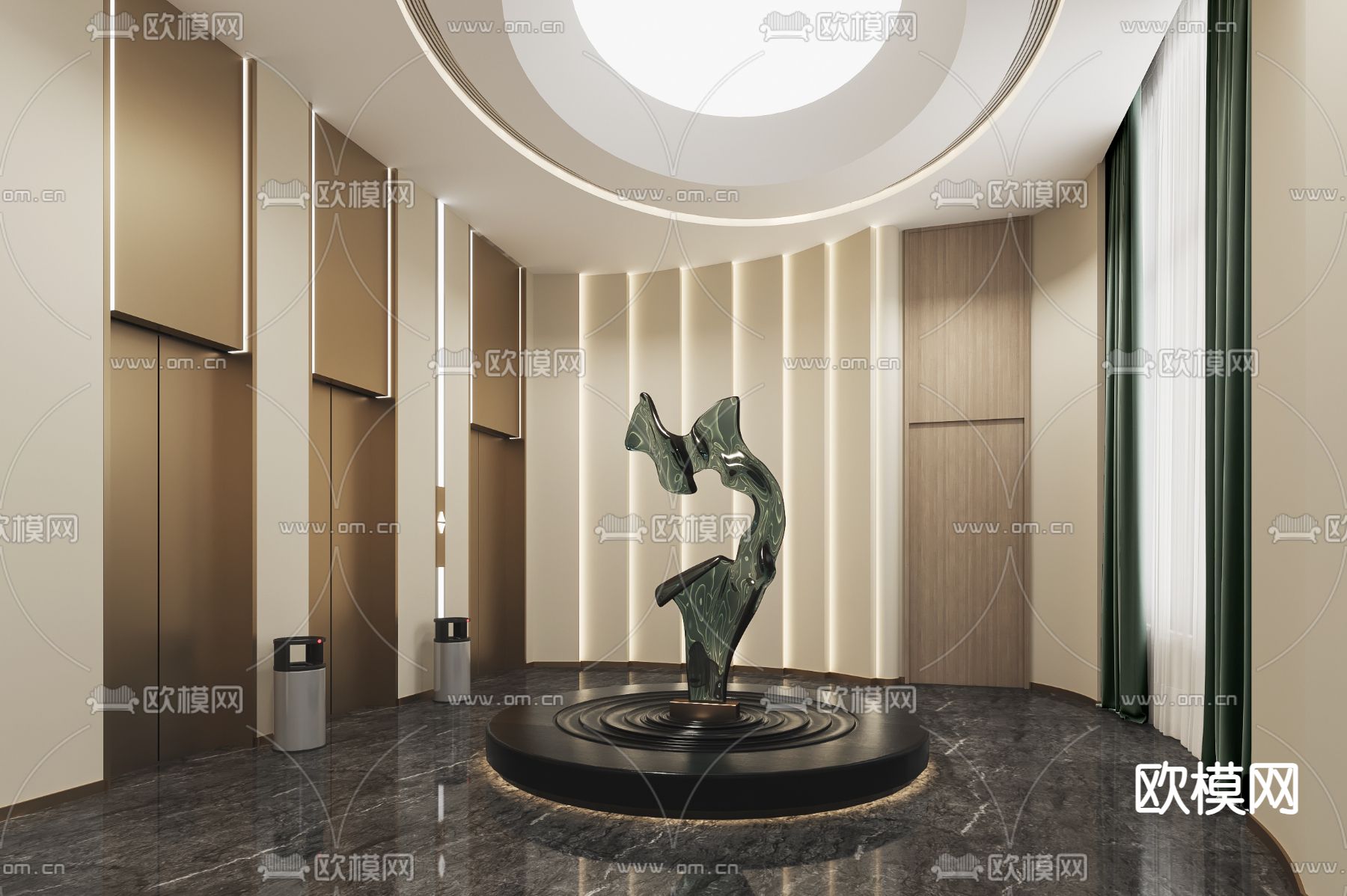 公司大堂 前台3d模型下载（渲染图3）